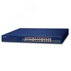 Коммутатор управляемый L3 PoE 24 порта 10/100/1000 Мб/с, 4хSFP+, 370 Вт PLANET SGS-6310-24P4X