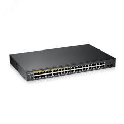 Коммутатор управляемый L2 24 порта. PoE+ 10/100/1000 Мб/с. 2хSFP+ Zyxel GS190048HPV2-EU0101F
