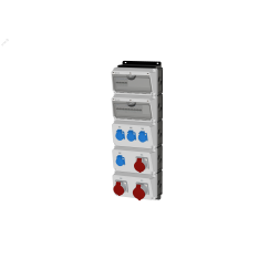 Комбинация розеток , Вход М40, клеммы, УЗО 4P/63A/30mA, 2xCEE16A5p, 1xCEE32A5p, 4xSchuko16A, IP44. INPIN 1605001