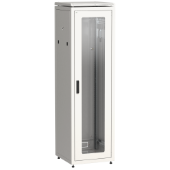 ITK LINEA N Шкаф сетевой 19" 33U 600х600мм стеклянная передняя дверь задняя металлическая серый