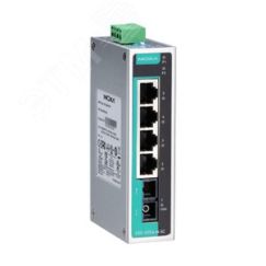 Коммутатор 4 x 10/100BaseTX, 1 x 100BaseFX (одномодовое оптоволокно) в металлическом корпусе MOXA EDS-205A-S-SC