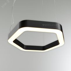 Светильник светодиодный RVE-LBX-HOLE-HEXA-SOFT-1500-P (Шестиугольник закругл. с отв. 1500х1379х100мм S80мм 111Вт Подвесной 4000К Белый) RVElektro RVE00000736