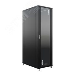 Шкаф напольный универсальный серверный R 47U 600х1000мм, 4 профиля 19, двери стекло и сплошная металл, боковые стенки съемные, регулируемые опоры, раз NTSS NTSS-R47U60100GS-BL