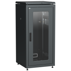 ITK LINEA N Шкаф сетевой 19" 28U 600х800мм стеклянная передняя дверь черный
