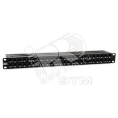 Патч-панель высокой плотности 19' 1U 48 портов RJ45 категория 6A Dual IDC неэкранированная Hyperline 225401