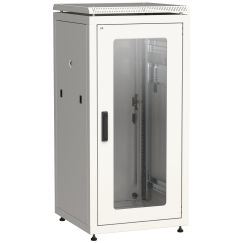 ITK LINEA N Шкаф сетевой 19" 28U 600х600мм стеклянная передняя дверь задняя металлическая серый