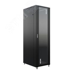Шкаф напольный универсальный серверный R 42U 600х800мм, 4 профиля 19, двери стекло и сплошная металл, боковые стенки съемные, регулируемые опоры, разо NTSS NTSS-R42U6080GS-BL