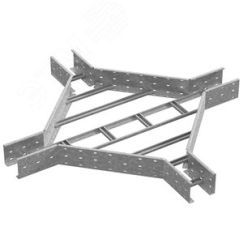 Крестообразный разветвитель для лестничного лотка ЛКР 400х160, толщ. 2,0 мм, Сендзимир цинк OSTEC 033346