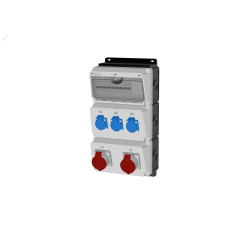 Комбинация розеток , Вход М40, клеммы, 2xCEE16A5p, 3xSchuko16A, IP44. INPIN 1603003