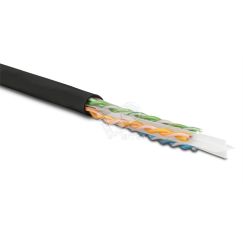 Кабель витая пара UTP U/UTP Cat.6 4 пары 23 AWG одножильный внешняя прокладка LSZH черный (500м) Hyperline 227933