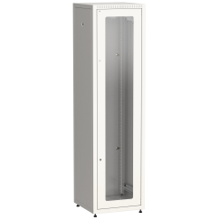 ITK LINEA E Шкаф напольный сетевой 19" 33U 600х600мм стеклянная передняя дверь задняя металлическая серый
