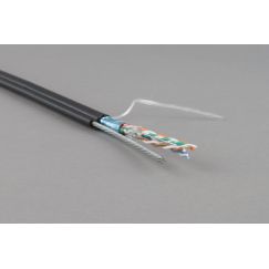 Витая пара экранированная F/UTP категория 5e 4 пары(24 AWG) одножильная LSZH нг(С) HF черный Hyperline 236290