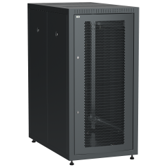 ITK LINEA E Шкаф напольный сетевой 19" 24U 600х1000мм перфорированная передняя дверь задняя металлическая черный