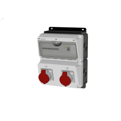 Комбинация розеток , Вход М32, клеммы, УЗО 4P/40A/30mA, 2xCEE32A5p, IP44. INPIN 1602008