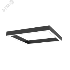 Светильник светодиодный ДСО-60Вт 3000К X-Line квадрат рассеиватель опал, черный Вартон V1-R0-9S828-02OP0-4006030