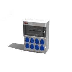 Устройство распределительное 00, 8хSHUKO16А250В с защитой, 310x436x148, настенное, пластик, IP54 AlpenBox 0090051