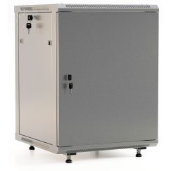 Шкаф настенный 19-дюймовый 22U 1098x600х450мм металлическая передняя дверь Hyperline TWB-FC-2245-SR-RAL7035