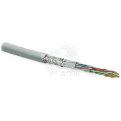 Кабель витая пара. экранированная SF/UTP. категория 5e. 4 пары (26 AWG). многожильный (patch). экран-фольга+мед. оплетка. LSZH. –20C–+75C. серый (305  Hyperline 236293