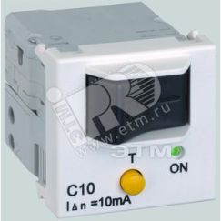 Connect Термомагнитный дифференциальный автомат 10A K45 45x45мм белый Simon K107A-9