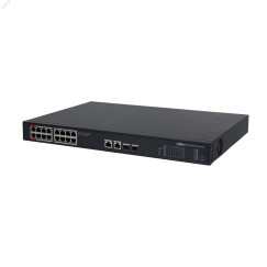 Коммутатор управляемый L2, PoE, 18 портов 1000 Мб/с RJ45, 2xSFP, 190 Вт Dahua DH-PFS3220-16GT-190