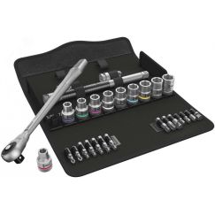 Набор с трещоткой 8100 SC 10 Zyklop Metal Push сдвижной квадрат DR 1/2 28 предметов WERA WE-004080