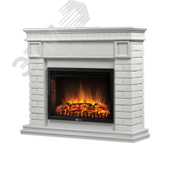 Портал для камина Bricks 30 из камня белый кирпич и белая эмаль Firelight Bricks 30 WW