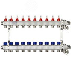 Коллекторная группа SSM-10RF set 10 контуров 1' x 3/4' с расходомерами и кронштейнами Ридан 088U0960R