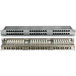 Патч-панель -110D высокой плотности 19дюйм 1U 48 портов RJ-45 Hyperline PPHD-19-48-8P8C-C5E-SH