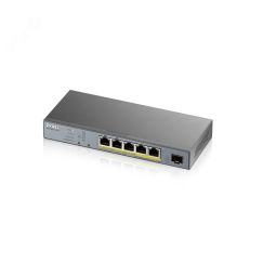 Коммутатор управляемый L2 5 портов PoE+ PoE++  10/100/1000 Мб/с. 1xSFP. 60 Вт для IP-видеокамер Zyxel NebulaFlex Pro GS1350-6HP Zyxel GS1350-6HP-EU0101F