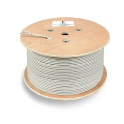 Кабель витая пара STP-4P-Cat.6a-SOLID-IN-PVC экранированная STP (U/FTP), категория 6a (10GBE), 4 пары, (23 AWG), одножильный (solid), каждая пара в эк Cabeus STP-4P-Cat.6a-SOLID-IN-PVC