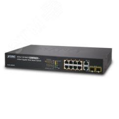 Коммутатор управляемый PoE 8 портов 10/100 Мб/с 2хSFP, 2хRJ45, 125 Вт PLANET FGSD-1008HPS
