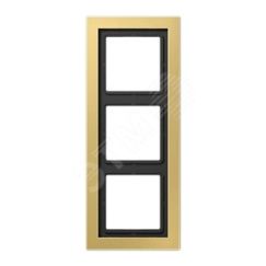 Рамка 3-я для горизонтальной/вертикальной установки  Серия- LS-Design  Материал- металл  Цвет- классическая латунь JUNG MED2983C