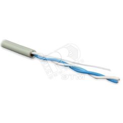 Кабель витая пара. неэкранированнаят U/UTP. категория 5. 2 пары (24 AWG). многожильный (patсh). LSZH. нг(С)-HF. -20C - +75C. серый (500 м) Hyperline 229836