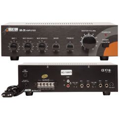 Усилитель трансляционный, mp3, WMA с разъемами для установки USB/SD/MMC-карт 35 Вт, USB-проигрыватель, 3 микр/2 лин входа Roxton AA-35M