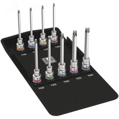 Набор головок торцевых со вставкой длинных 8767 C TORX HF 3 Zyklop с функцией фиксации крепежа DR 1/2 9 предметов комплектация: 9x 8767 C HF TORX Голо WERA WE-004212
