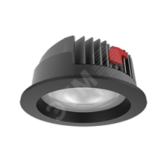 Светильник светодиодный DL-PRO круглый встраиваемый 226х96 52W 3000K IP65 диаметр монтажного отверстия 200-215мм RAL9005 черный матовый Вартон V1-R0-T0777-10000-6505230