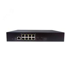 Коммутатор управляемый L2, PoE, 8 портовый 10/100/1000 Мбит/с RJ-45, 2xSFP, 120 Вт Optimus CCTV U1IM-8G/2S