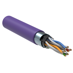 ITK Витая пара F/UTP кат.6 4х2х23AWG solid LSZH нг(А)-HF фиолетовый (305м)