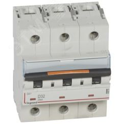 Выключатель автоматический трехполюсный 32А D DX3 25кА LEGRAND 409836