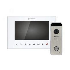Комплект видеодомофона Optimus VMH-7.1 (w) + DSH-1080 (сереб.)_v.1 Optimus CCTV VMH-7.1 (w) + DSH-1080 (сереб.)_v.1
