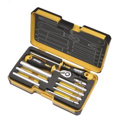 Набор стержней M-TEC с трещоткой и отверткой 1/4'' ERGONIC в кейсе, 10 шт Felo 05781006