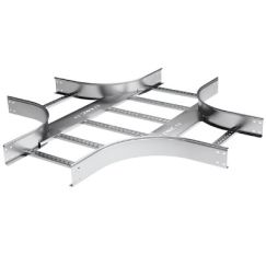 Х-ответвитель 100х300 R-300 в комплекте с крепежными элементами и соединительными пластинами, необходимыми для монтажа