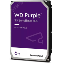 Жесткий диск 6TB Purple 3.5'', SATAIII, 5400 об/мин, 256 МБ Western Digital WD64PURZ