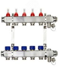 Коллекторная группа SSM-5RF set 5 контуров 1' x 3/4' с расходомерами и кронштейнами Ридан 088U0955R
