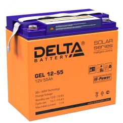 Аккумулятор GEL 12В 55Ач Delta GEL 12-55