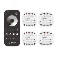 INTELLIGENT ARLIGHT Диммер SMART-SET-TRIAC-601-72-DIM-PD-IN Black (230V, 1x1.5A, x4, ПДУ 10кн, 2.4G) (IARL, IP20 Пластик, 5 лет) Arlight 036199