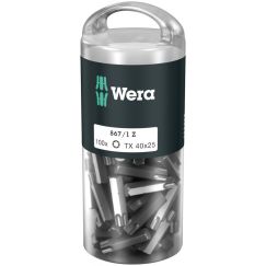 Набор бит 867/1 Z DIY 100 TORX 40 вязкая твердость хвостовик 1/4 C 6.3 TX 40 x 25 мм 100 шт с держателем-еврослот WERA WE-072452