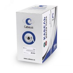 Кабель витая пара UTP-4P-Cat.5e-SOLID-LSZH-WH UTP (U/UTP), категория 5e, 4 пары (24 AWG), одножильный, белый, LSZH, нг(А)-HF, (305 м), системная гаран Cabeus UTP-4P-Cat.5e-SOLID-LSZH-WH