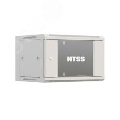 Шкаф настенный телекоммуникационный W 12U 600х450х635мм, 2 профиля 19, дверь стеклянная, боковые стенки съемные, задняя стенка, разобранный, серый RAL NTSS NTSS-W12U6045GS