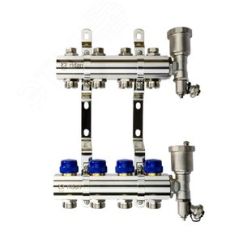 Коллекторная группа FHF-4R set 4 контура 1' х 3/4' c воздухоотводчиками и кронштейнами Ридан 088U0704R